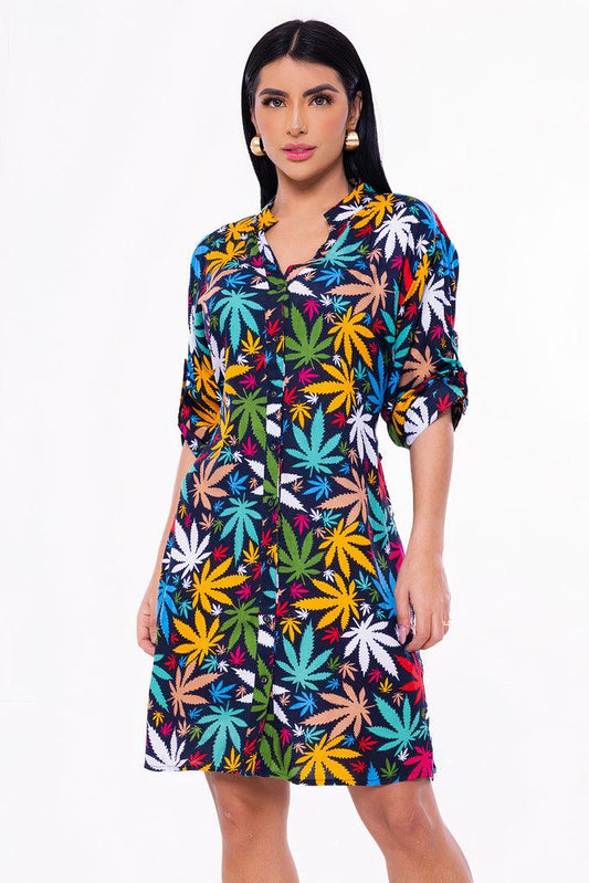 Bata Indiana chamise Longuete Praia Ajustável Manga Longa Viscose Coleção Elegance 5168