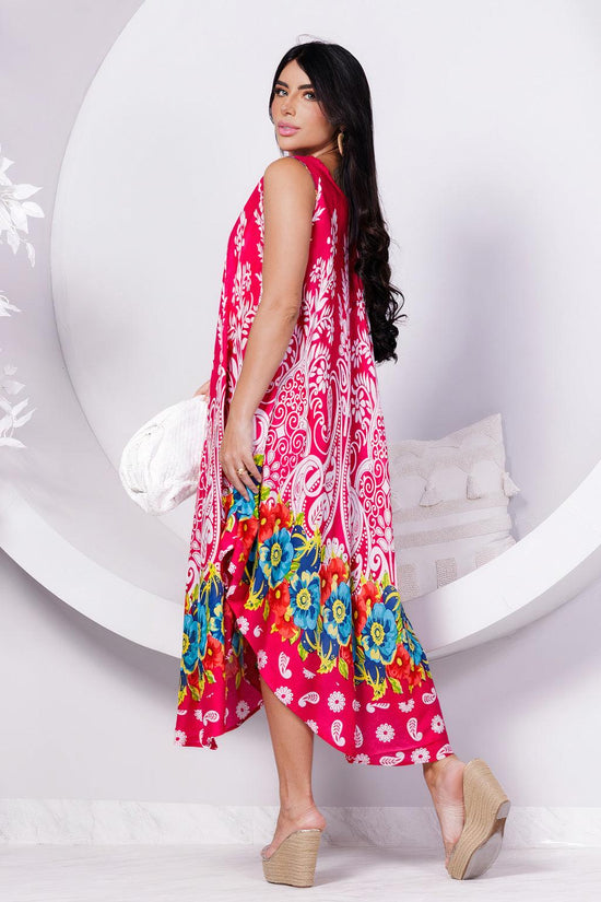 Vestido Trapézio Ajustável Florescer Majestoso Viscose Ajustável Coleção Premium 6439